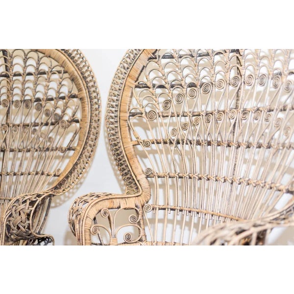 Handcrafted rattan peacock chair W 45 x D 25 x H 59 inches seat height: 16 inches 45 x 25 x 59