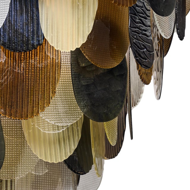 Organic Venetian Glass Chandelier in Earth Hues, Murano, Italy For Sale - Image 4 of 9
