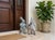 A Pair of Vintage Cast Iron Anthropomorphic Hare and Mouse Garden Statues For Sale - Image 11 of 12