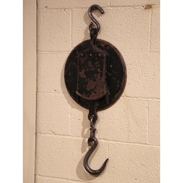 Mid-19th Century English Brass and Iron Hanging Trade Spring Balance Scale For Sale - Image 10 of 13