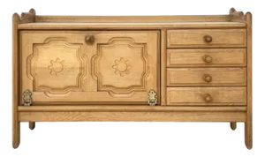 Bronze and Leather Sideboard attributed to Guillerme et Chambron for Votre Maison, 1950s