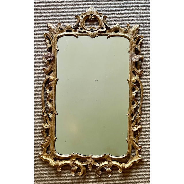 Antique 18th Century English George III Chinese Chippendale Carved Giltwood Mirror For Sale - Image 9 of 12