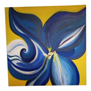 Large Michael Scott Original Abstract Floral Acrylic Painting – 36" X 36" For Sale