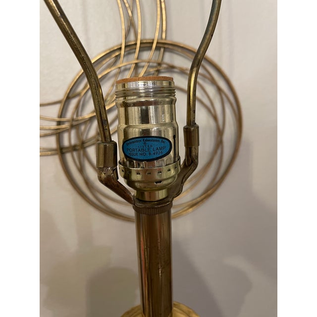 Iconic Stiffel heavy brass table lamp in a striking mid century design, a vision of Tommi Parzinger. Made in the USA,...