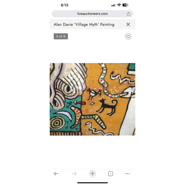 Alan Davie, Vibrant Alan Davie Scottish Colorful Surrealist British Pop Art Village Painting, 1982 For Sale - Image 12 of 14