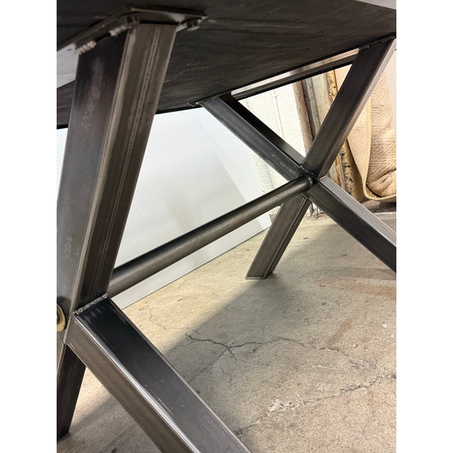 Metal Bid Daddy's Antique Metal Dining Table For Sale - Image 7 of 12