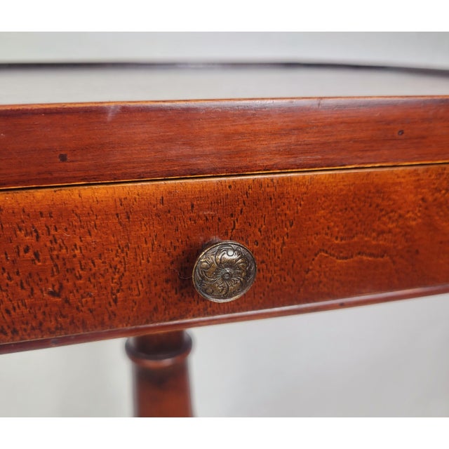 1950s Mid-Century Octagonal Tripod Side Table with Drawer, 1950 For Sale - Image 5 of 17