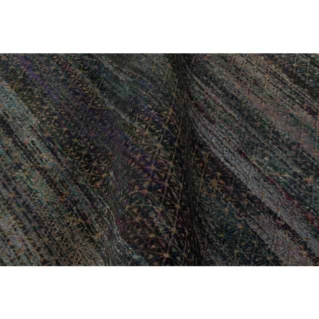 Textile Contemporary Geometric Wool & Natural Silk Rug by Rug & Kilim, India For Sale - Image 7 of 10
