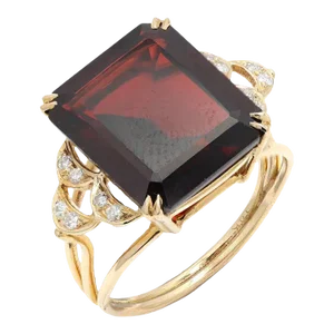 14k Solid Yellow Gold 10.7 Carat Garnet Ring Size 7