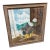1970s Framed Wooden Floral Painting, Signed by Artist For Sale