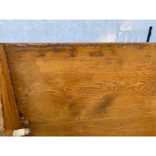 Antique 1800's Primitive Pine Tilt Top Table Bench For Sale - Image 10 of 12