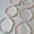 A wonderful set of 6 white ceramic 3D shrimp plates, perfect for serving appetizers or snacks. Made by Shafford Japan....