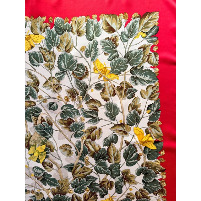 1990s Hermès L’arbre De Soie 1995 Silk Scarf Designed by Antoine De Jacquelot For Sale - Image 5 of 11
