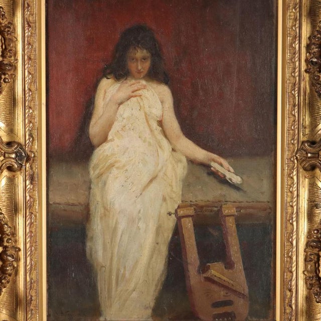 Saverio Francesco Altamura, Portrait, Oil on Panel For Sale - Image 3 of 12