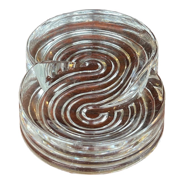 1980s Art Deco Rosenthal Channeled Curvilinear Bowl Signed Natale Sapone For Sale