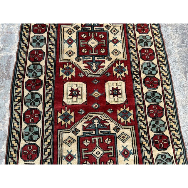 Tribal Vintage Hand Knotted Kazak Rug For Sale - Image 3 of 8