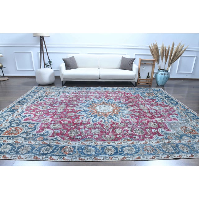 Vintage Persian Hand-Knotted area rug is a semi-antique vintage area rug. The ' 70s Eastern region of Anatolian's unique...