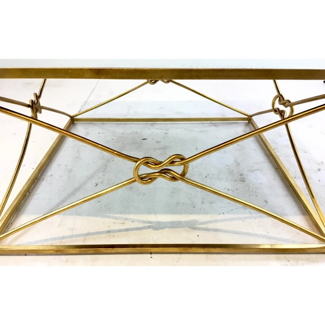 Currey & Company Currey and Co. Modern Gold Metal and Mirror Cocktail Table For Sale - Image 4 of 5