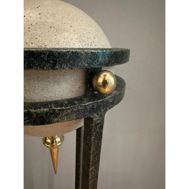 Vintage Floor Lamps in Travertine and Brass by Michael Taylor, 1980, Set of 2 For Sale - Image 9 of 11