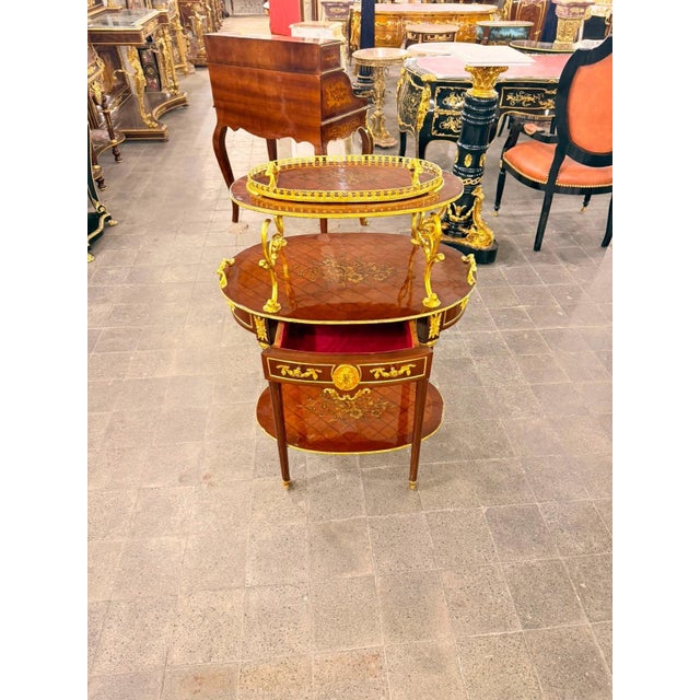 Wood Vintage Mahogany etagere Trolley with Removable Tray For Sale - Image 7 of 7
