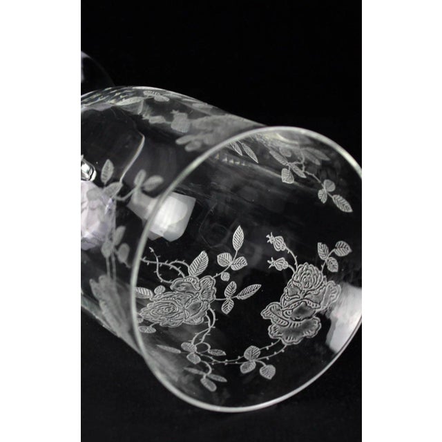 Transparent Set of 5 Fostoria Willowmere Etched Low Goblets - Footed Tumblers For Sale - Image 8 of 12