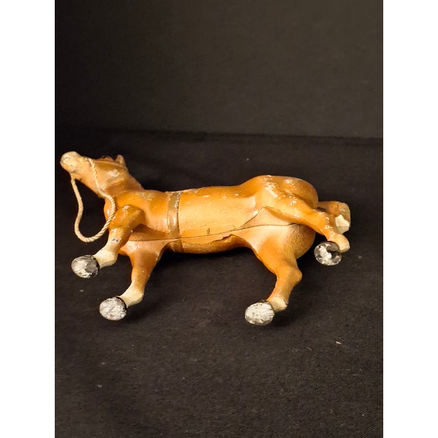 Metal Antique Hubley Cast Iron Standing Horse Figurine, Saddle & Reins, Original Paint C. 1920s For Sale - Image 7 of 11