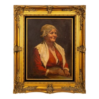 Arthur Sarnoff Female Portrait Oil on Canvas, 1934 For Sale