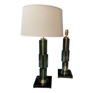 Murano Lamps by Gino Cenedese, 1980, Set of 2 For Sale