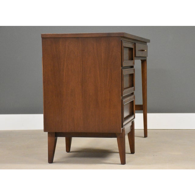1960s Restored Walnut Mid Century Desk by Pepplers Furniture For Sale - Image 4 of 11