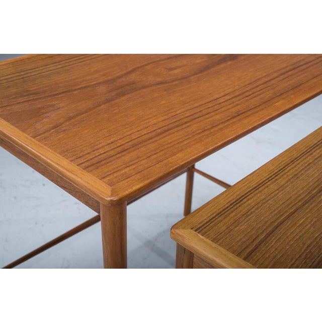 Mid-Cenury Teak Nesting Tables by Kai Winding for Poul Jeppesens, 1960s, Set of 3 For Sale - Image 12 of 15