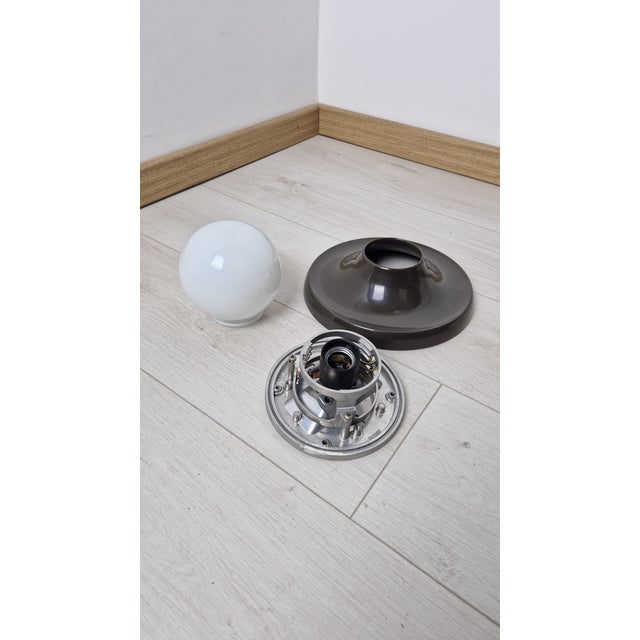 Brown Wall Lamp with Brown Light Ball by Achille and Piergiacomo Castiglioni for Arteluce, 1970s For Sale - Image 8 of 12