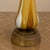 Vintage Mid-Century Murano Style Handblown Amber & White Art Glass Table Lamp With Brass Base For Sale - Image 12 of 13