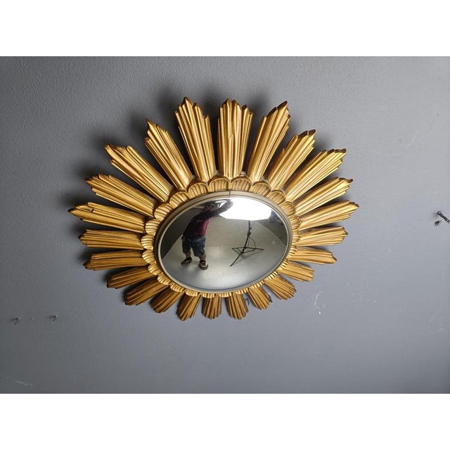 Plastic Vintage Resin Sunburst Mirror, 1960s For Sale - Image 7 of 12