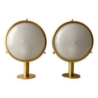 Vintage Gamma Golden Lamps by Sergio Mazza for Artemide, 1960s, Set of 2 For Sale