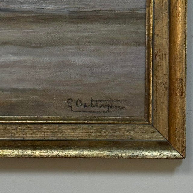 Antique Framed Nautical Oil Painting on Panel ~ Signed For Sale - Image 14 of 15