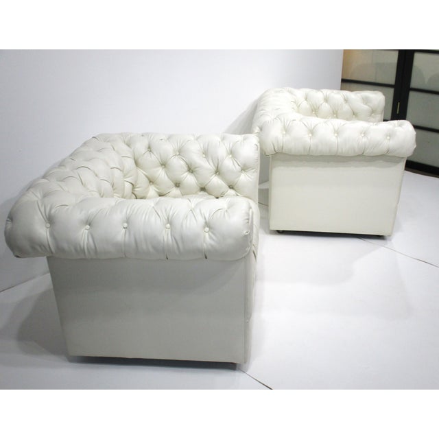 Milo Baughman Thayer Coggin Styled Tufted Lounge Chairs For Sale - Image 10 of 12