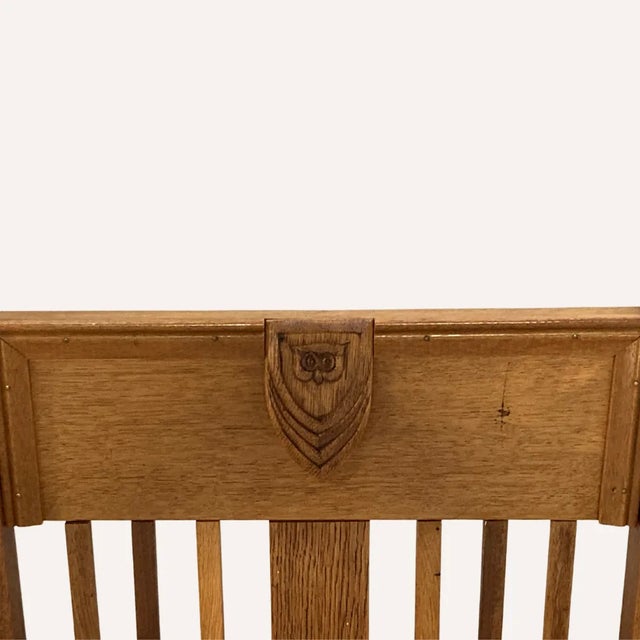 Dutch Arts & Crafts Leather Woven Seat Apprentice Chair, 1950 For Sale - Image 6 of 8