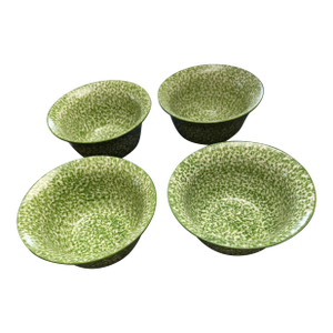 Tory Burch Spongeware Green Soup/Salad Bowls - Set of 4