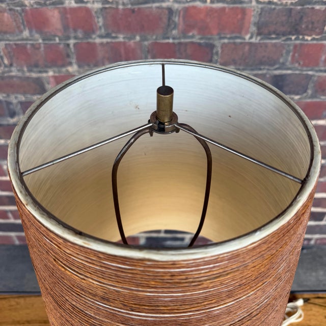 Yellow 1960s Mid-Century Modern Lotte and Gunnar Bostlund Danish Gold Yellow Ceramic Table Lamp For Sale - Image 8 of 12