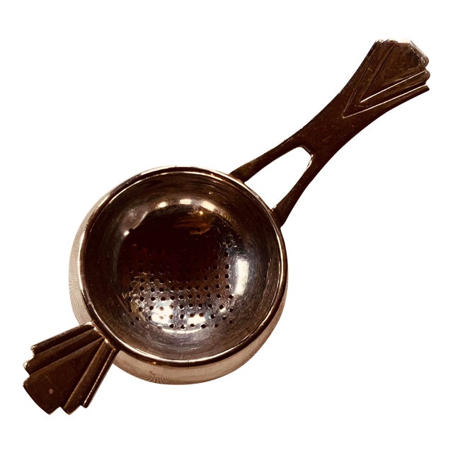 Silver Plated English Tea Strainer - Fortnum & Mason London - Georgian Style For Sale