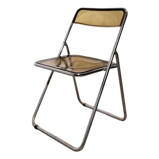 Chrome and Acrylic Folding Chair by Giancarlo Piretti For Sale