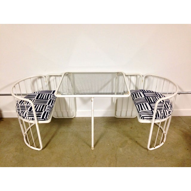 1960's White EMU Metal Cafe Set | Chairish