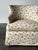 Wood Cream Floral Chintz Skirted Swivel Club Chair, 1980s For Sale - Image 7 of 10