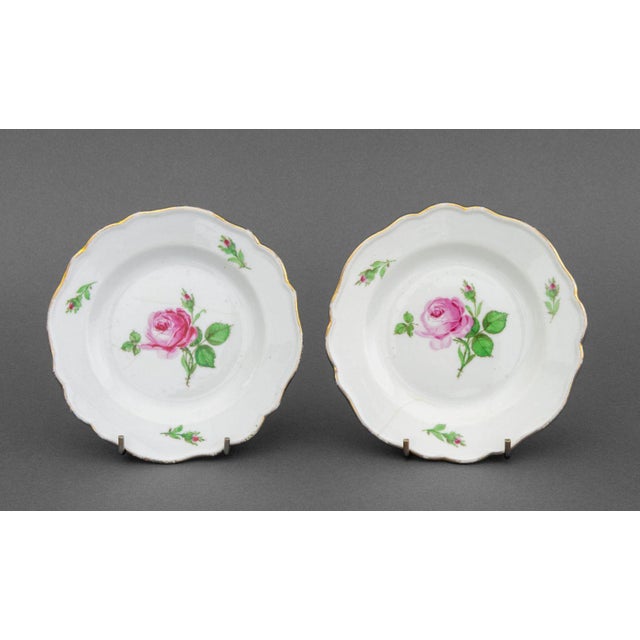 Pink Meissen "Pink Rose" Porcelain Plates, 9 For Sale - Image 8 of 10