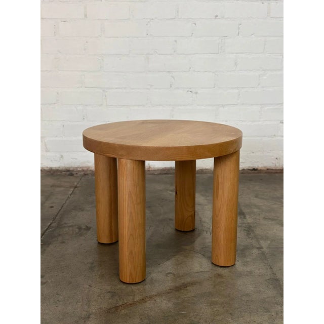W23 D23 H19 Five curves side table in solid alder handcrafted in house. Side tables are heavy and are clear coated to show...