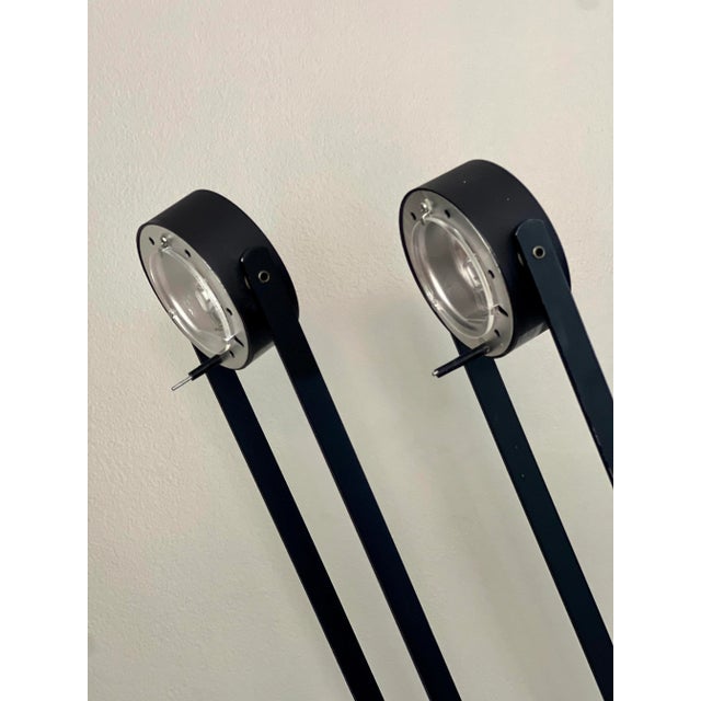 Vintage 1980s Black Modernist Halogen Task Desk Lamps, Pair | Chairish
