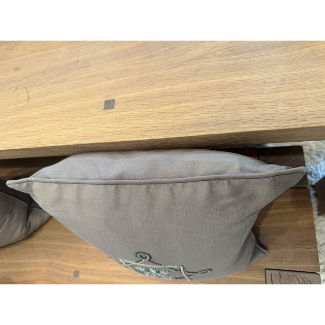 Vintage Embroidered Jean Francois Lesage Pillow With Frog, Paris For Sale - Image 9 of 10