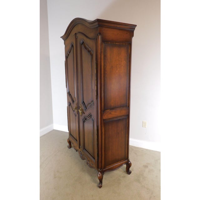 French Country Style Vintage Cherry Wood Armoire With Interior Drawers