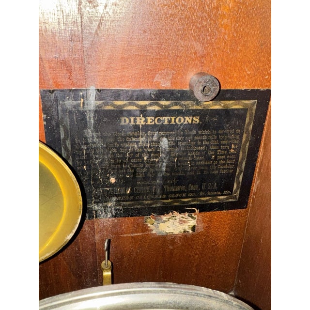 Antique Seth Thomas Double Dial Calendar Clock For Sale - Image 12 of 12