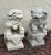 Chinoiserie Cast Stone Foo Dog Garden Ornaments - Pair For Sale - Image 3 of 7